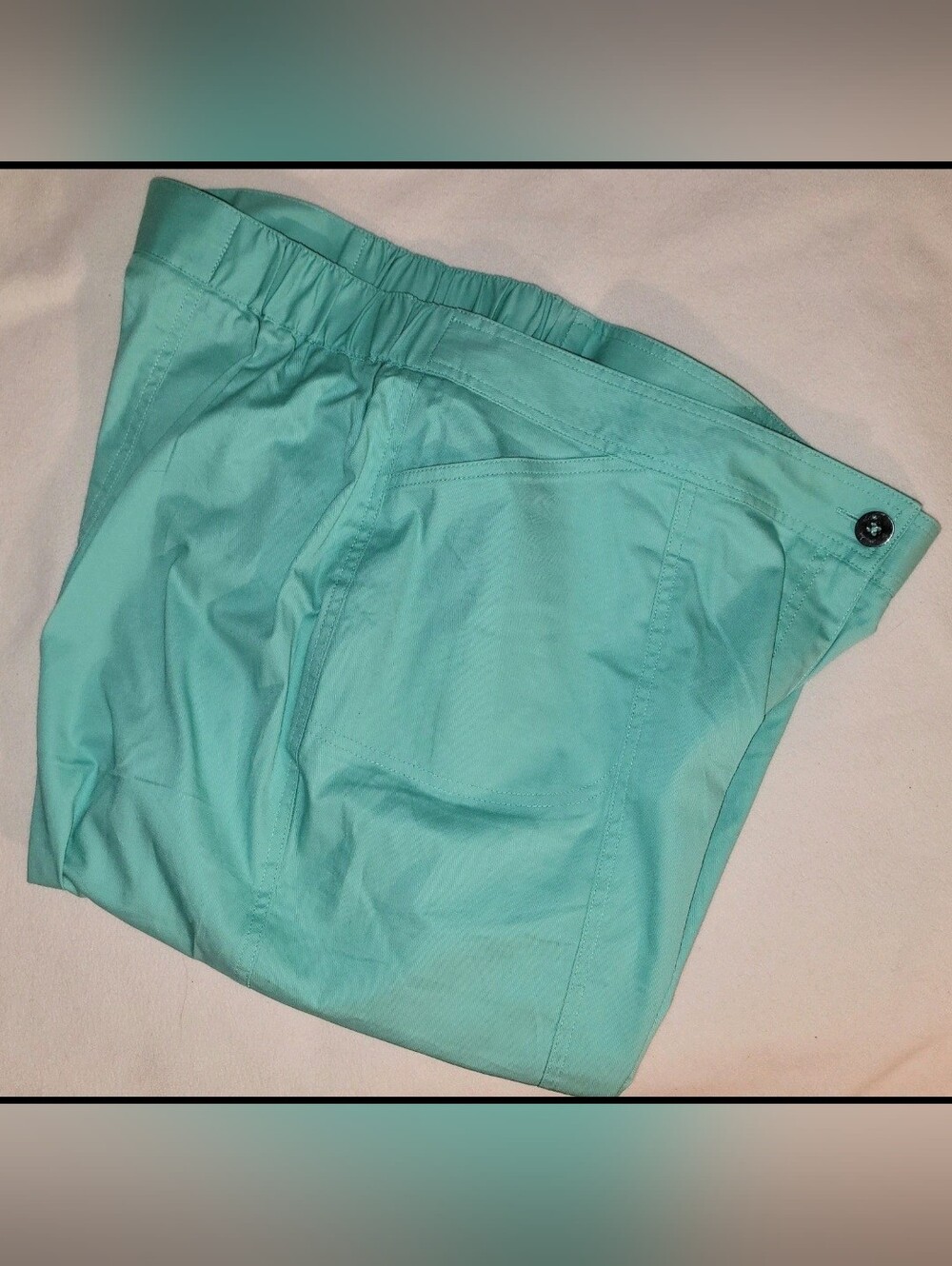 Susan Graver Mint Green Pedal Pushers Size 1X Pants Spring Gardengirl Casual - Picture 9 of 9